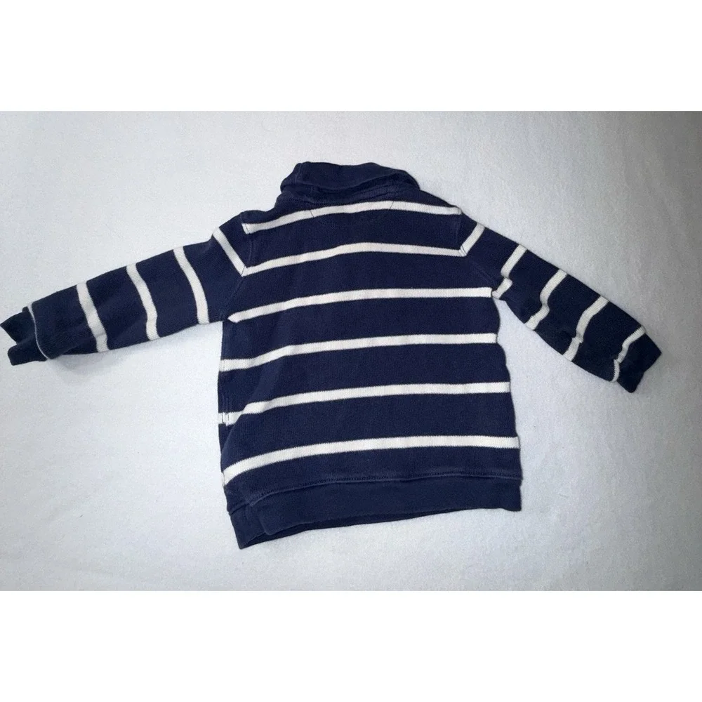 Ralph Lauren Baby Boys Cotton Shawl Collar Sweater Size‎ 18M Blue White Pony